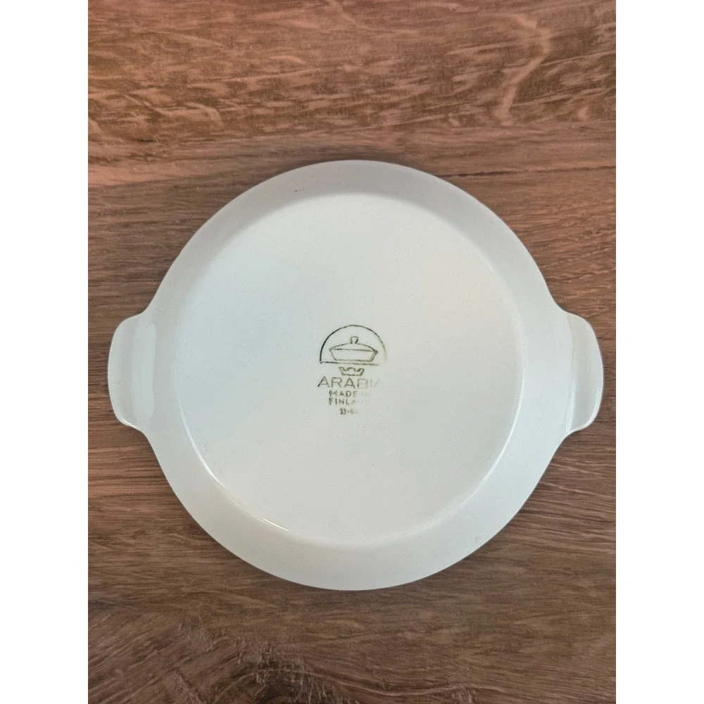 VTG Set of 3 Arabia Finland White Porcelain Au Gratin Baking Dish Skillet 5 1/2